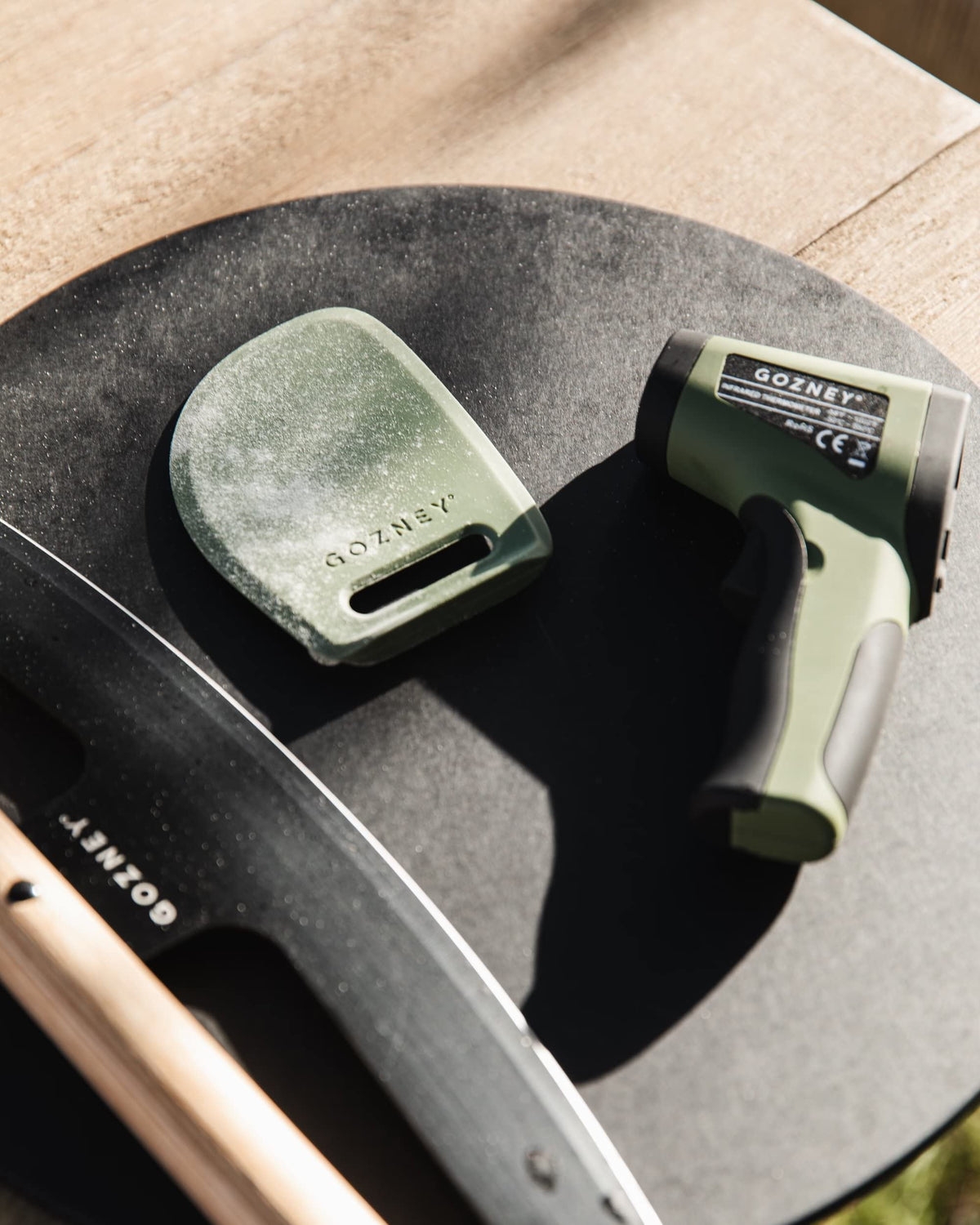Gozney pizza rocker handwash-only care protects wood and blade finish