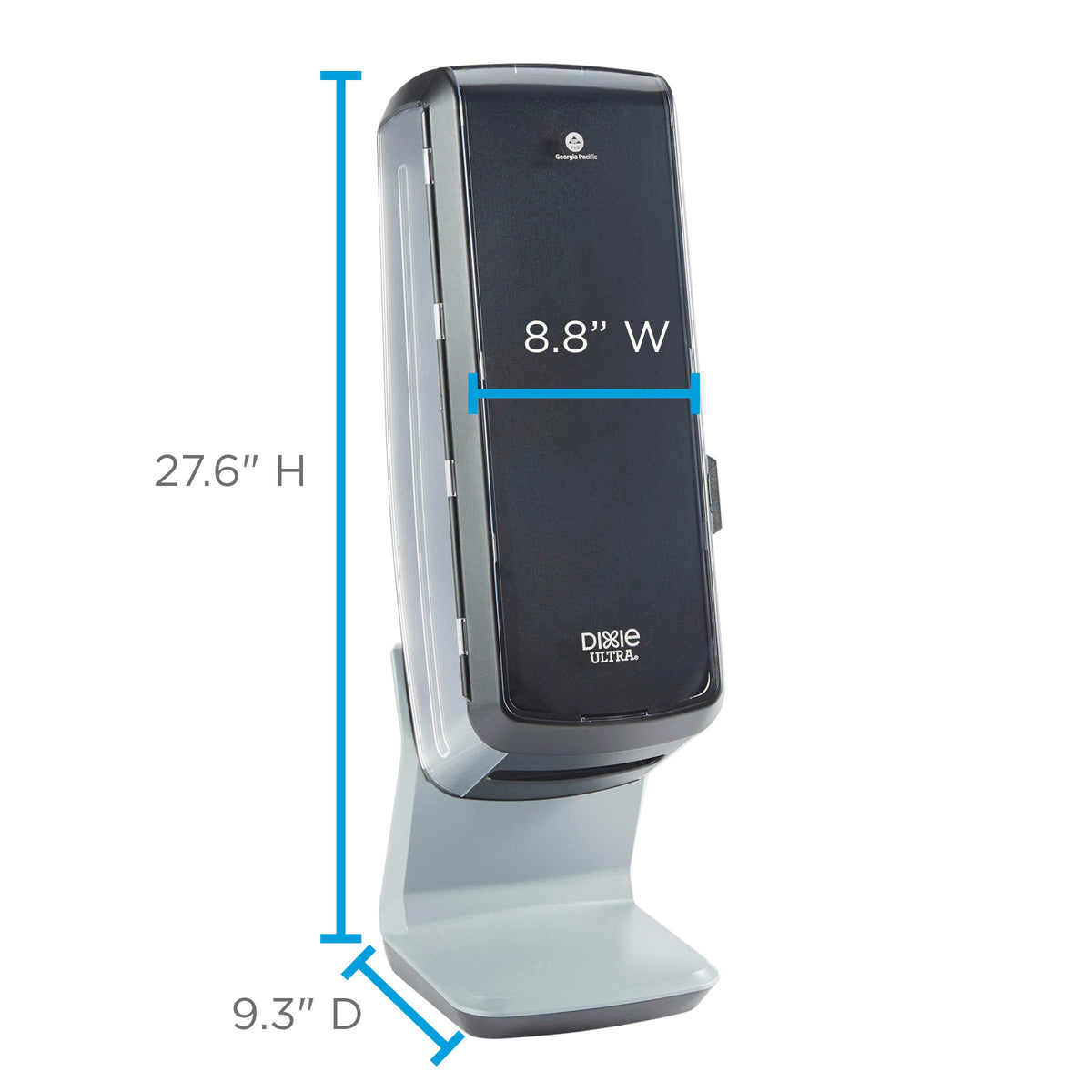 Dixie Ultra tower interior with easy latch refill system.