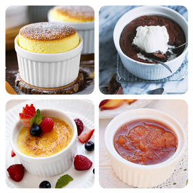 GPYG oven-safe ramekins in white porcelain for baking.