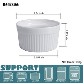 GPYG porcelain souffle dishes with elegant white glaze.