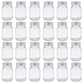 GPK4ALL 2oz mason jar with silver lid front view showing clarity and shine.