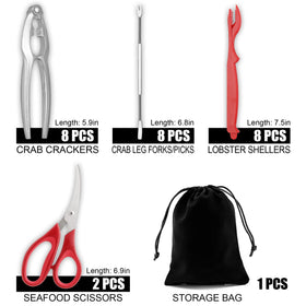 GPYG lobster shellers eight-piece kit for clean meat extraction.