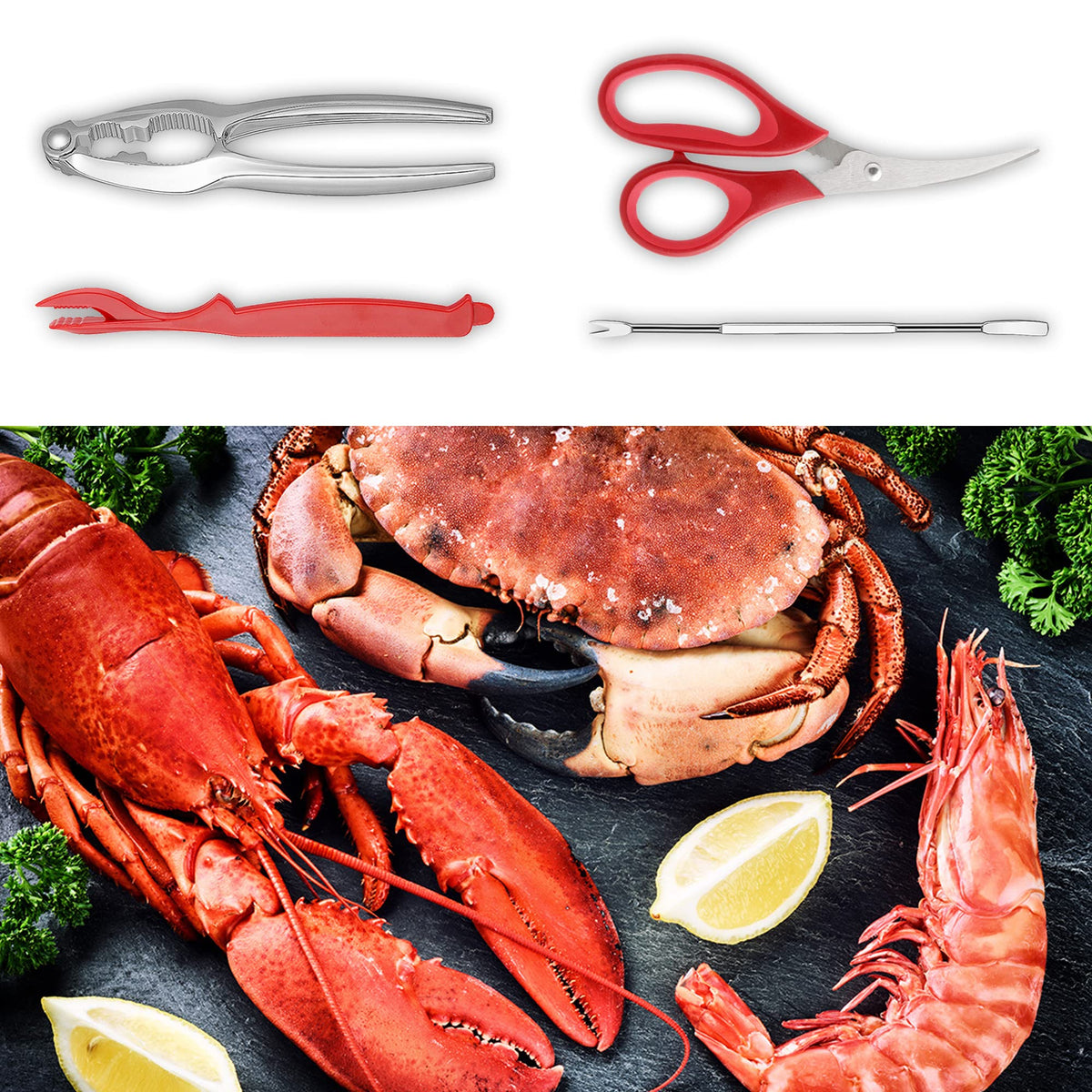 GPYG zinc alloy crab cracker close-up highlighting durable construction.