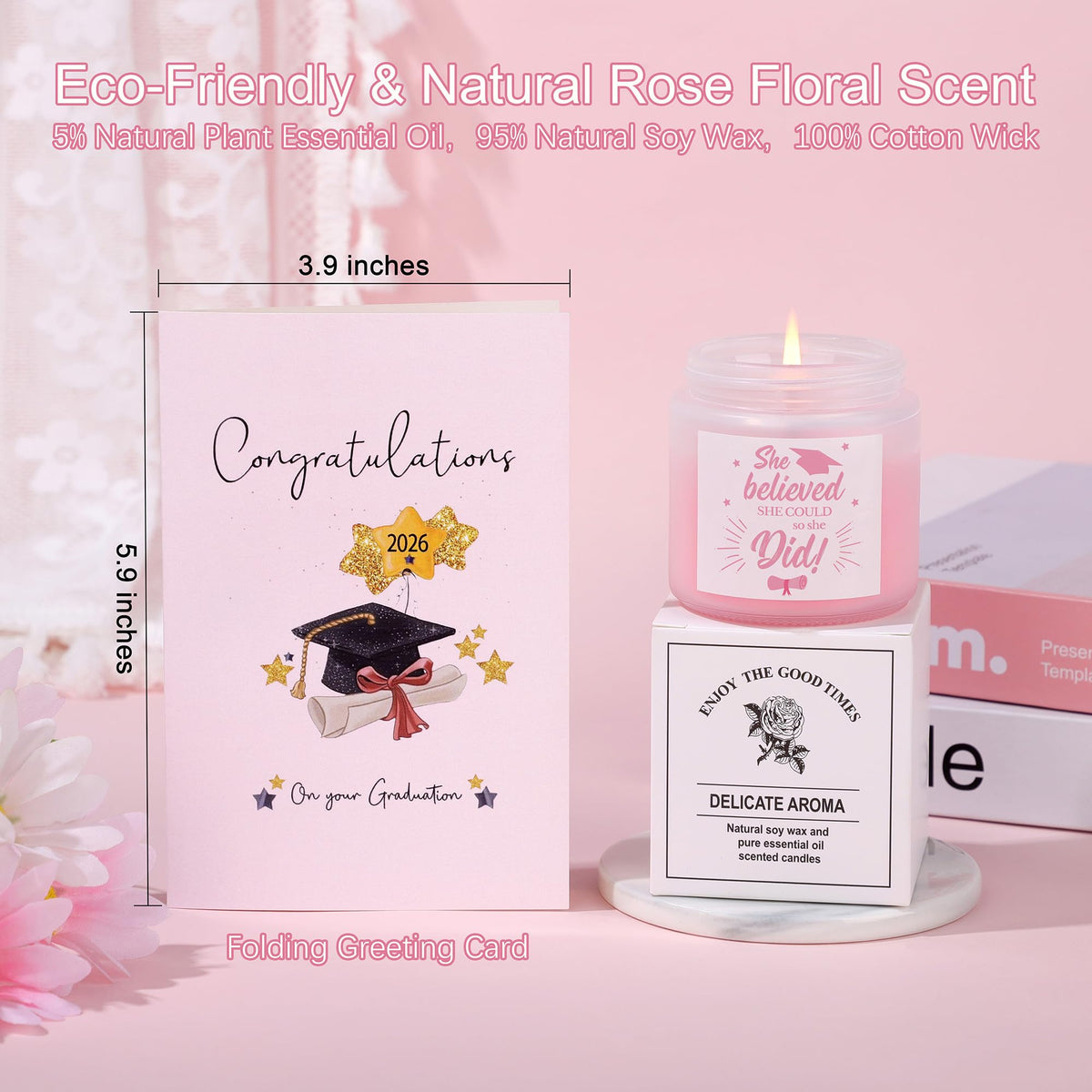 GQDECOR lavender scented candles for calm study sessions.