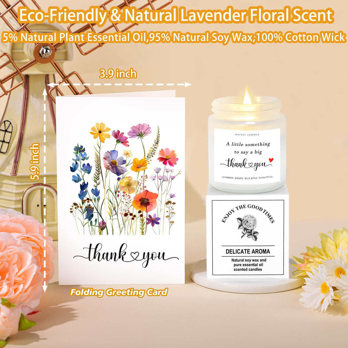GQDECOR thank you greeting card allows personal messages to share gratitude