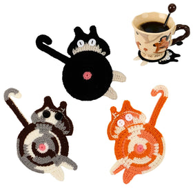 Graceice cat gifts coaster set of 3 enhances table aesthetics.