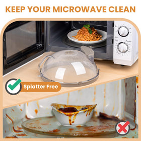 Gracenal microwave cover with integrated handle for secure grip