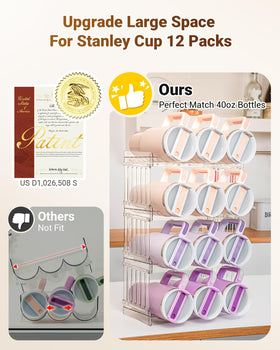 Gracenal stackable design optimizes cabinet space for multiple bottles.