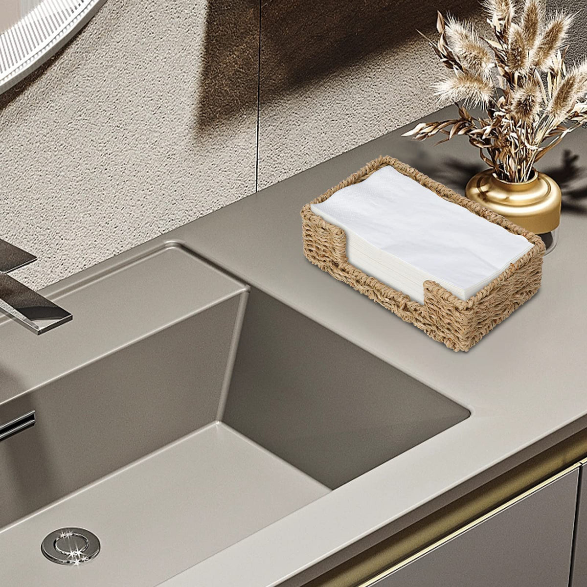 Graciadeco kitchen counter napkin holder keeps napkins within reach while cooking.