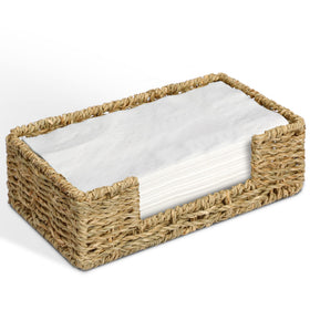 Graciadeco napkin holder in seagrass weave for rustic dining and easy napkin access.