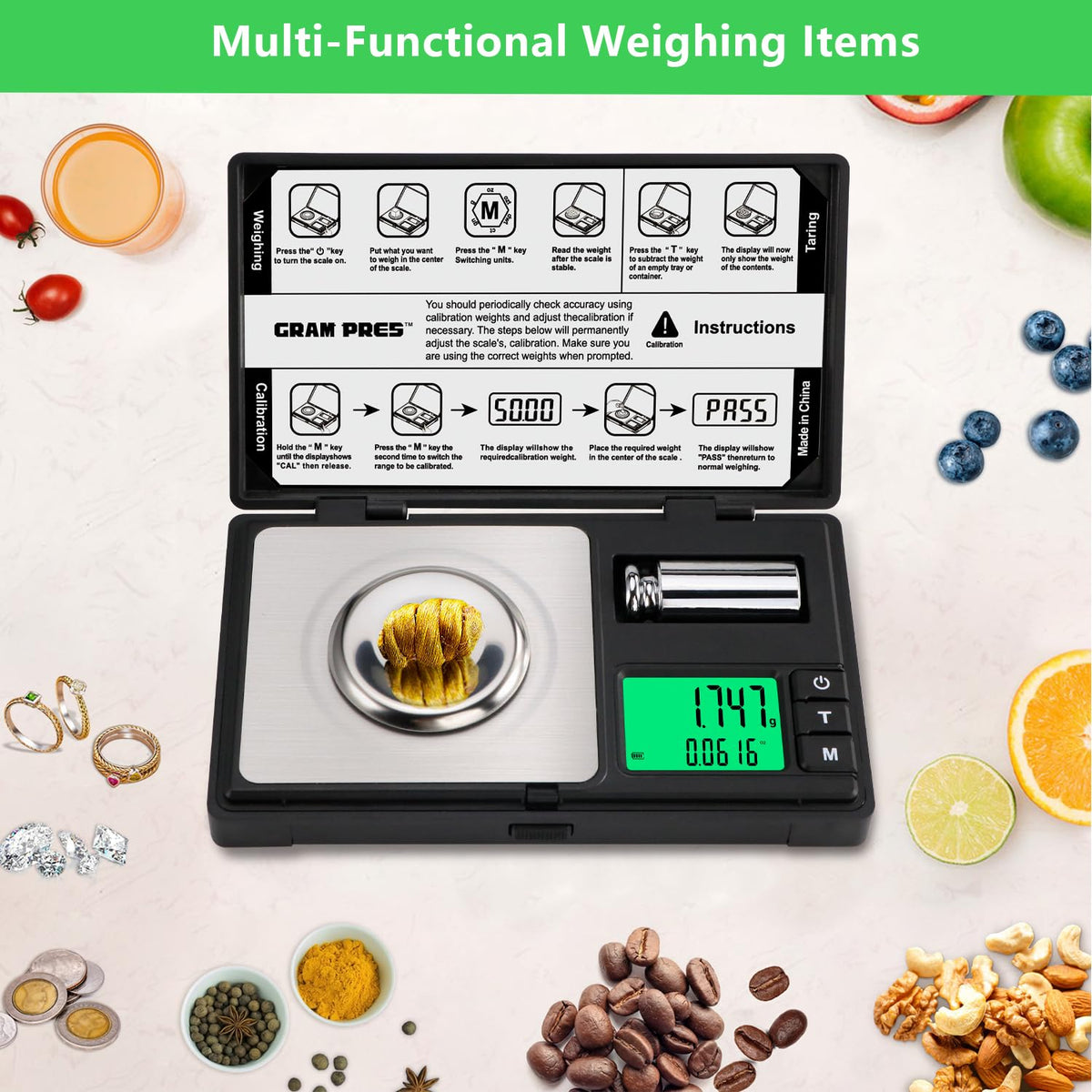 GRAM PRES compact travel kit for jewelry, powders, and gems weighing.