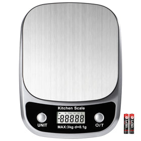 GRAM PRES digital kitchen scale with front view and backlit display for precise portions.