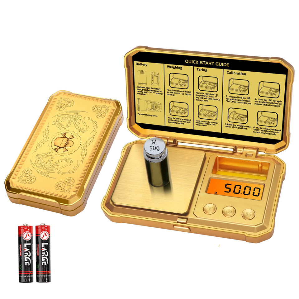 GRAM PRES pocket scale backlit display enables quick, accurate readings anywhere.