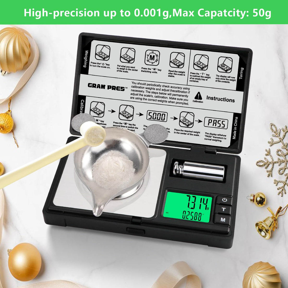 GRAM PRES portable pocket design for on-the-go weighing.