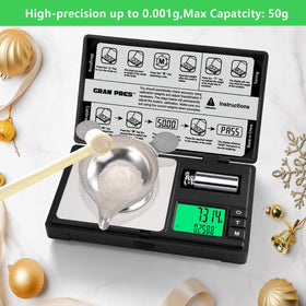 GRAM PRES portable pocket design for on-the-go weighing.
