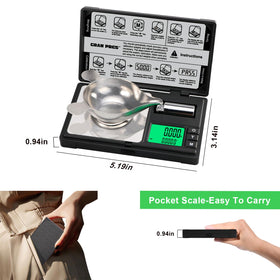 GRAM PRES tare function and 50 g weight enable accurate net measurements.
