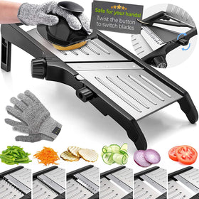 Gramercy Adjustable Mandoline Slicer with dial visible for precise thickness control