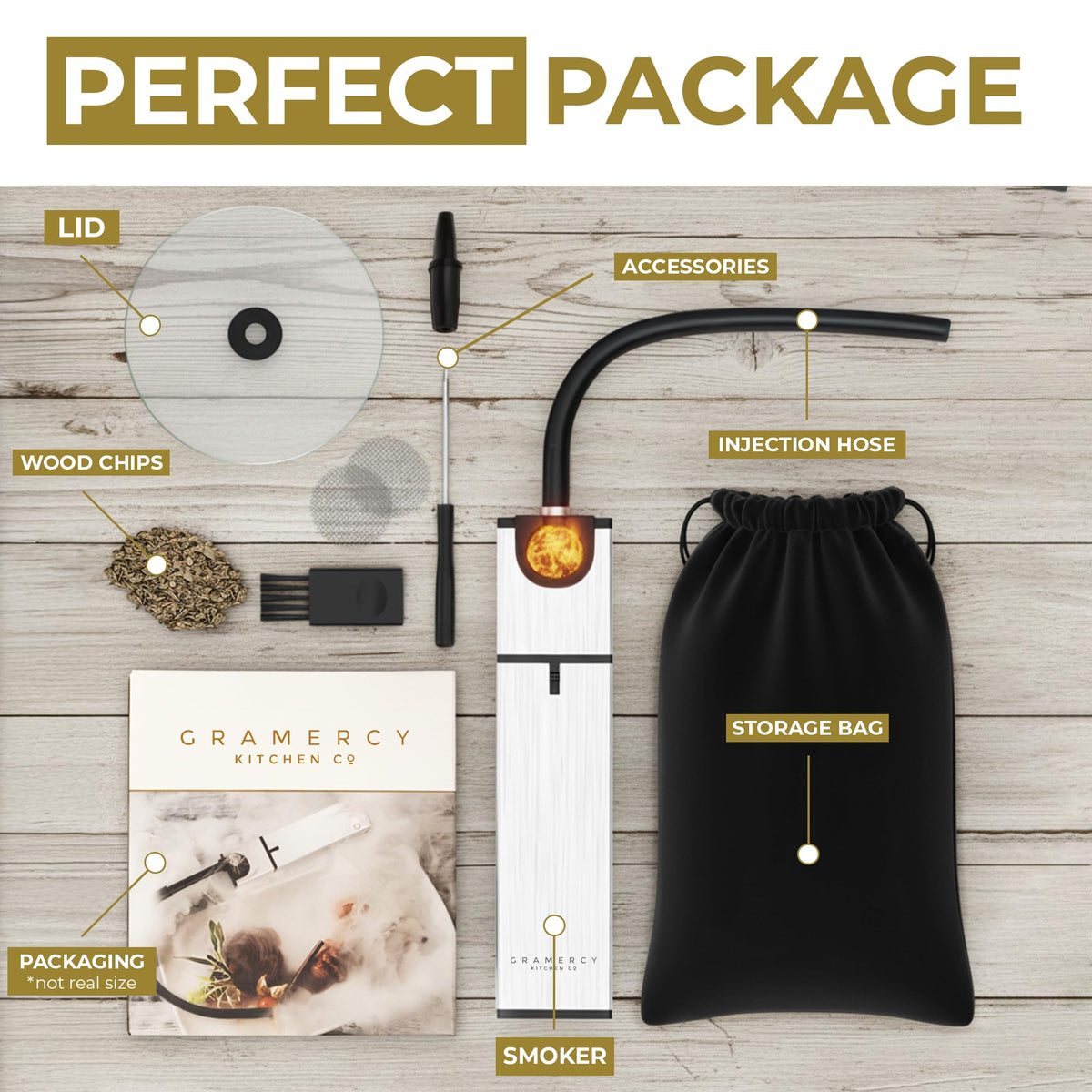 Gramercy Kitchen Smoker Kit cleaning brush for easy maintenance.