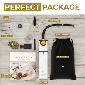 Gramercy Kitchen Smoker Kit cleaning brush for easy maintenance.