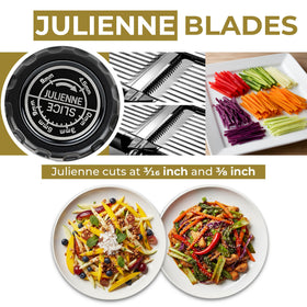 Gramercy mandoline includes cut resistant gloves for safer prep.