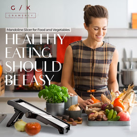 Gramercy Mandoline slicing thin veggies for uniform results