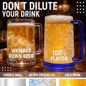 Granatan beer mugs double-wall design for reduced condensation and sturdy grip