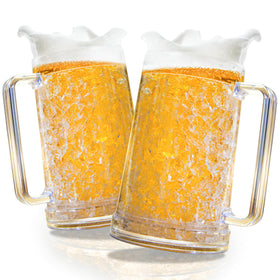 Granatan frozen beer mugs set keeps drinks colder longer outdoors
