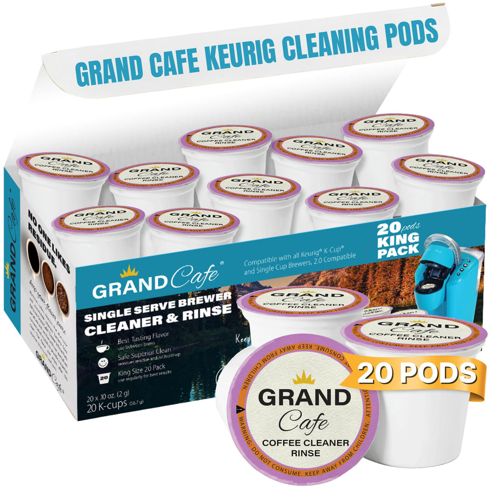 Grand Cafe de la Gare Keurig cleaning pods 20-pack front view for regular maintenance