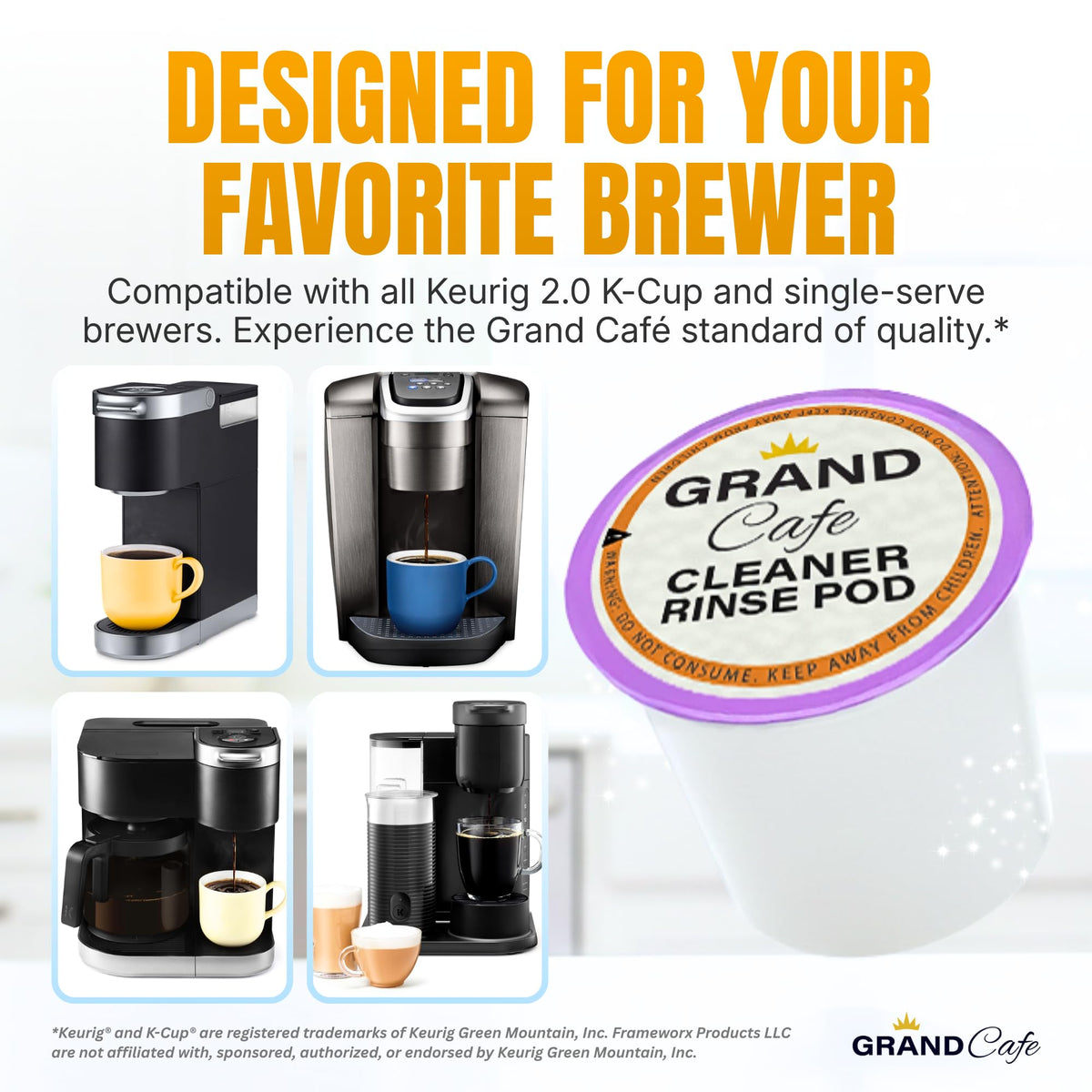 USA-made Grand Cafe de la Gare pods with satisfaction guarantee emblem