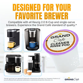 USA-made Grand Cafe de la Gare pods with satisfaction guarantee emblem