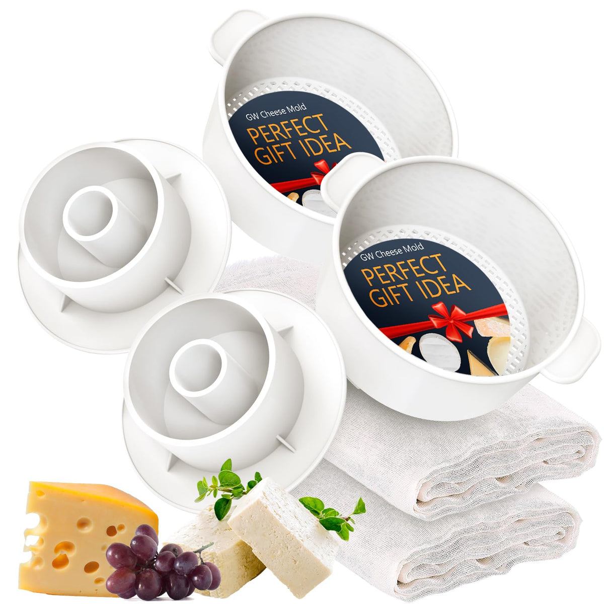 Grand Way cheese mold 1.6QT setup for DIY cheesemaking at home.