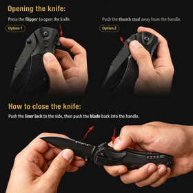 Grand Way edc camping survival knife suitable for hiking and bushcraft.