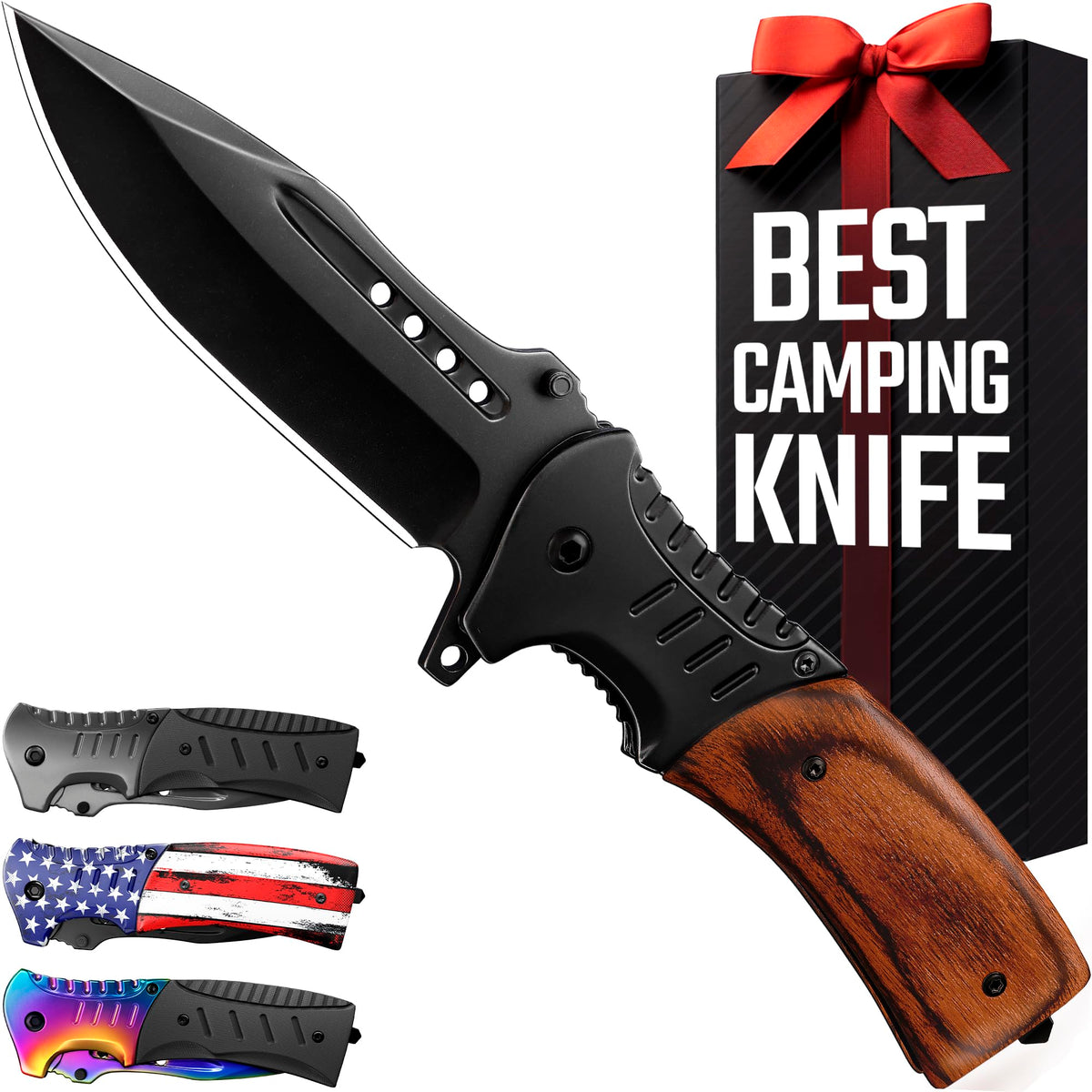 Grand Way pocket knife with rosewood handle for a durable outdoor grip
