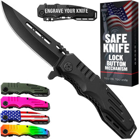 Grand Way Safety Lock Pocket Knife blade in 3.4 inches for precise daily use.
