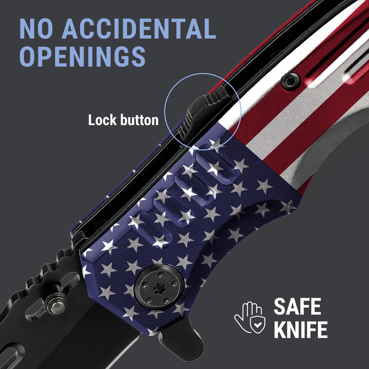 Grand Way spring-assisted action enables fast one-handed deployment