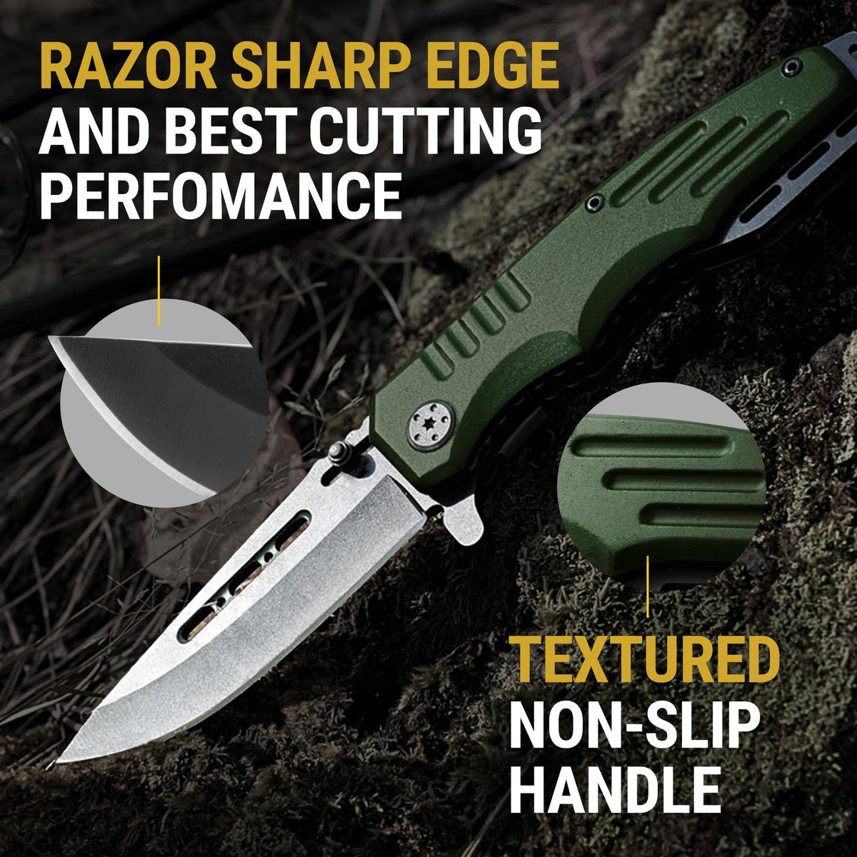 Grand Way survival outdoor knife demonstrated for rugged adventures