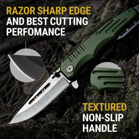 Grand Way survival outdoor knife demonstrated for rugged adventures