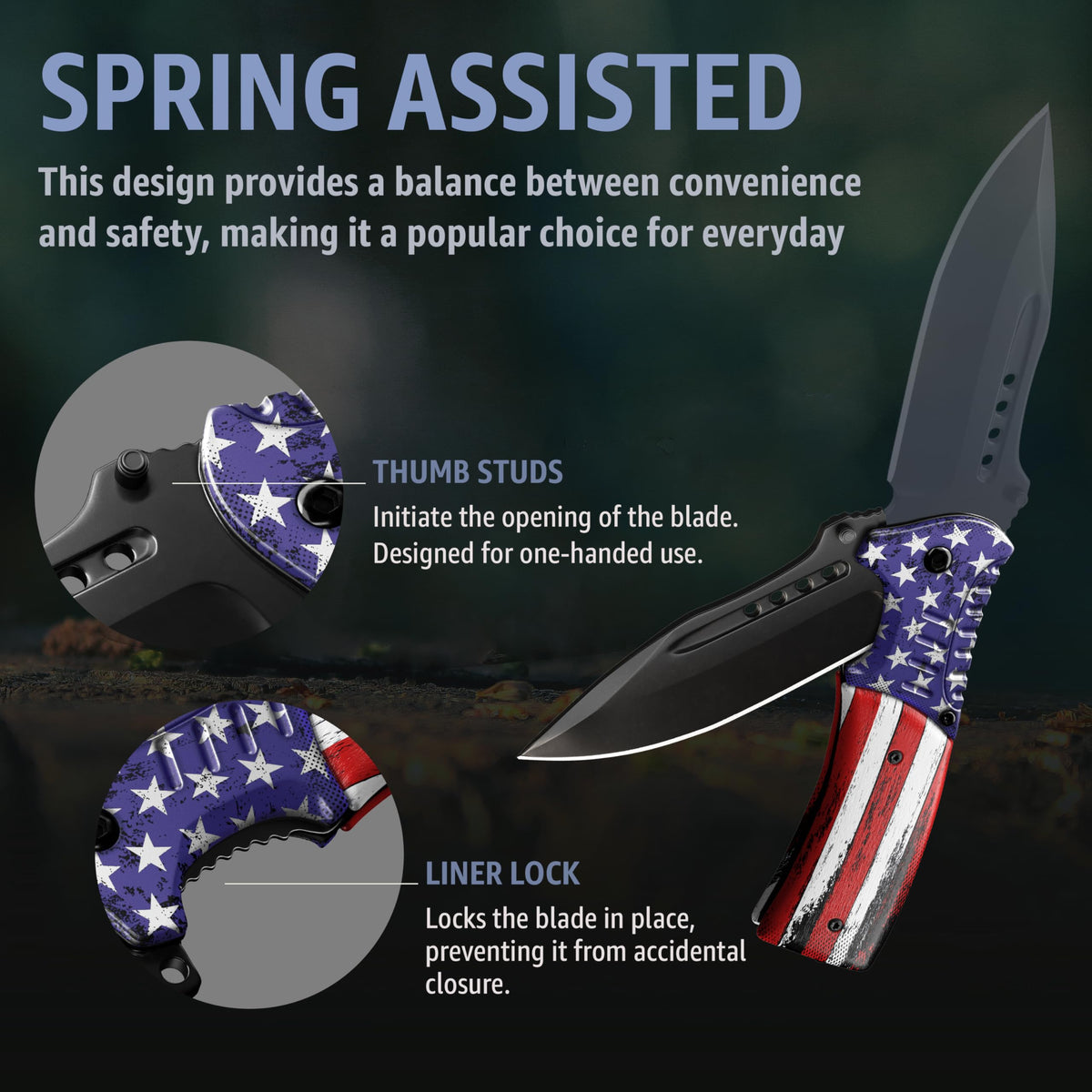 Grand Way folding knife pocket clip for secure everyday carry.