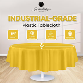 Grandipity 84inch yellow round tablecloth cut-to-fit design for smaller tables