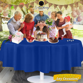 Grandipity blue six-pack tablecloths offering extra event coverage