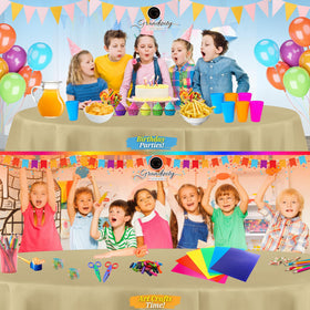 Grandipity disposable tablecloth provides easy cleanup and mess protection during crafts or meals.