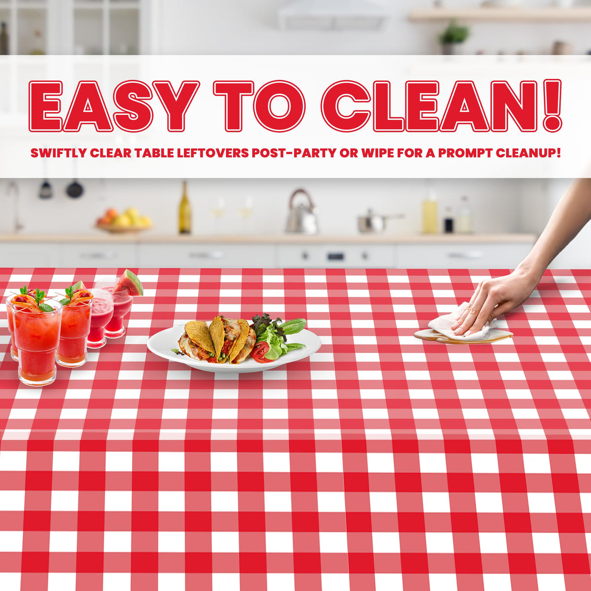 Grandipity tablecloth easy cleanup helps catch spills and messes