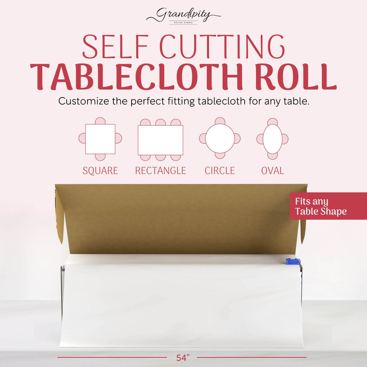 Grandipity tablecloth ready for quick cleanup or reuse after event