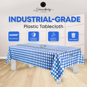 Grandipity rectangle tablecloth blue gingham enhances indoor party décor