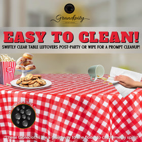 Grandipity round tablecloth cut-to-fit demonstration for smaller tables