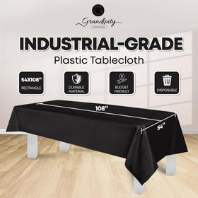 Grandipity 54x108 black tablecloth in pack for elegant events