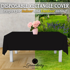 Grandipity disposable tablecloth ready for easy cleanup after a party