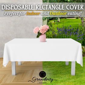 Grandipity tablecloth protects surfaces during crafts and dining with 0.3mm thickness.