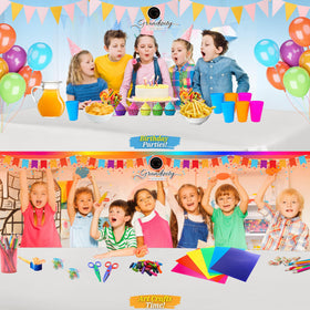 Grandipity tablecloth demonstrates easy cleanup after spills and crafts.