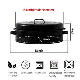 Granite Bowl 18-inch roaster dimensions suitable for large roasts.